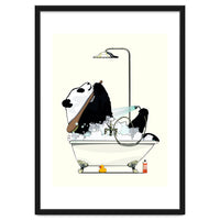 Giant Panda Bear in the Bath, funny bathroom humour