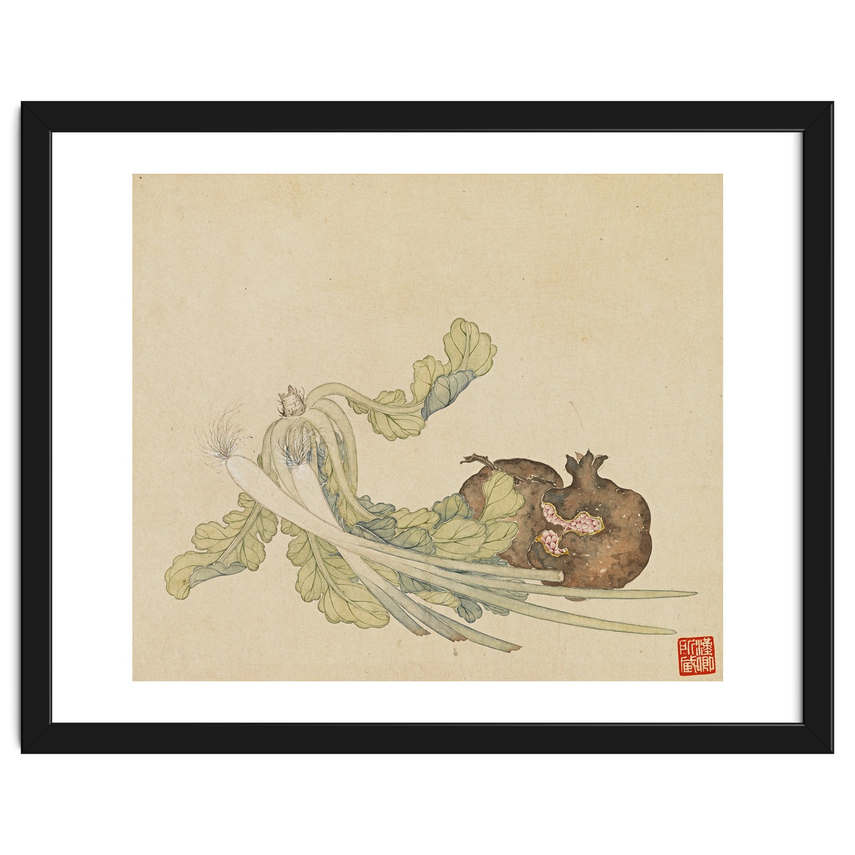 Wang Chengyu ~flowers, Vegetables, Pomegranates, Onions, Chinese Cabbage, Vegetables