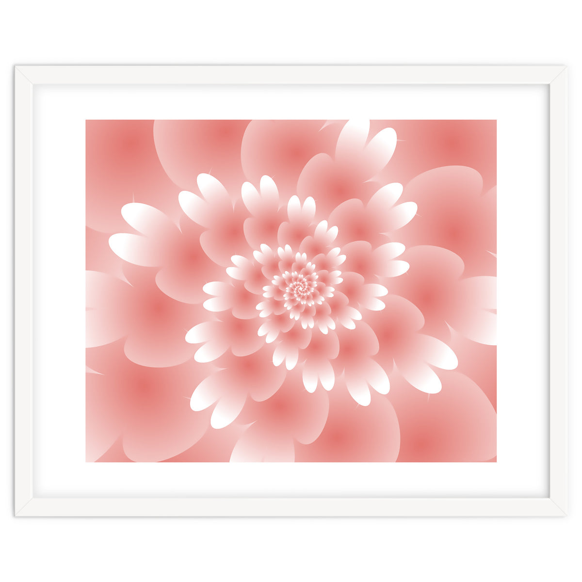 Abstract Orange Spiral Feather 3D ART