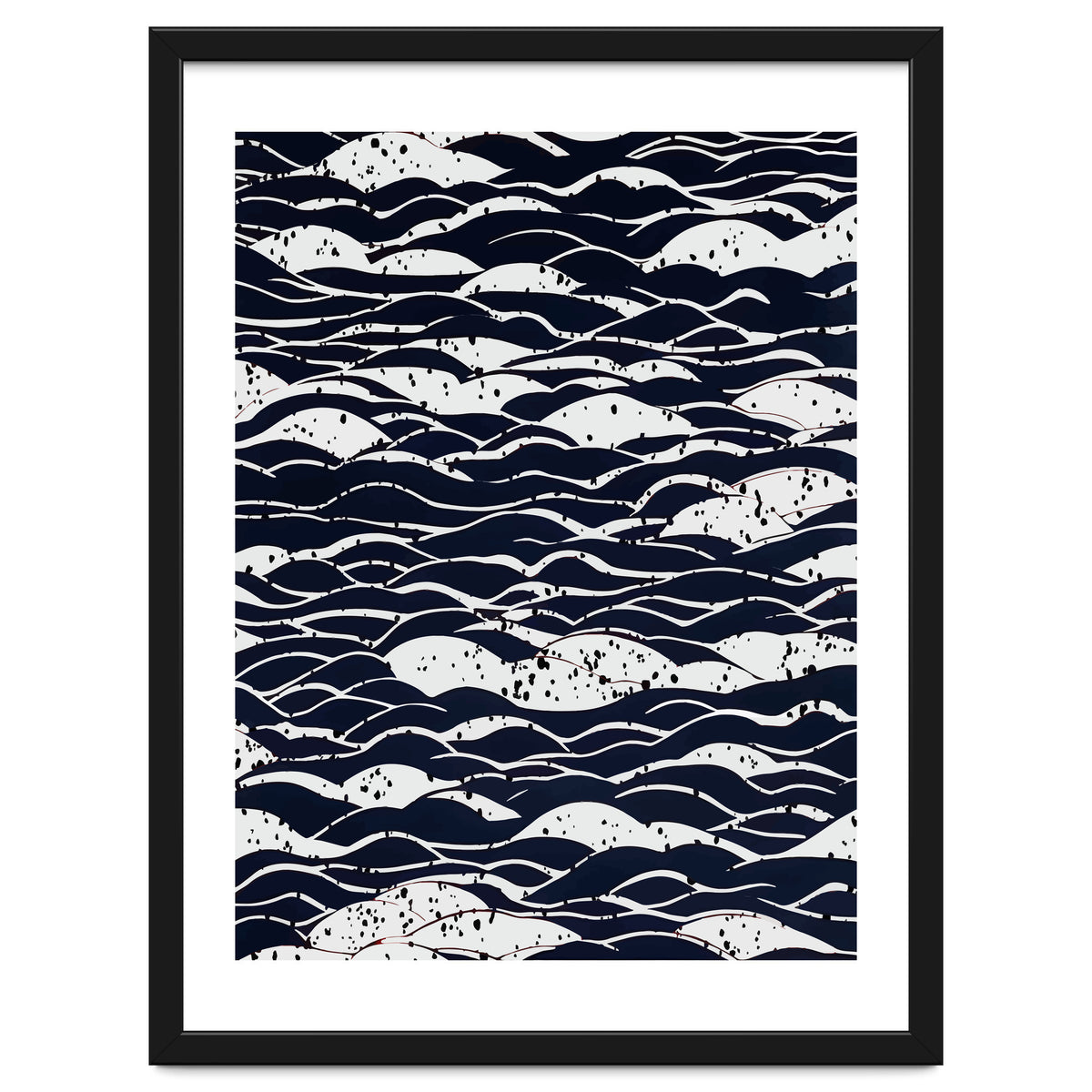 Rain, Abstract Storm Black & White, Monochromatic Line Art Sketch, Simple Eclectic Painting