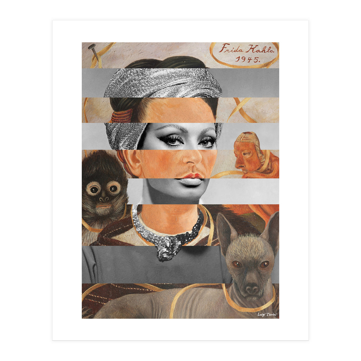 Self Portrait By Frida Kahlo & Sophia Loren (Print Only)