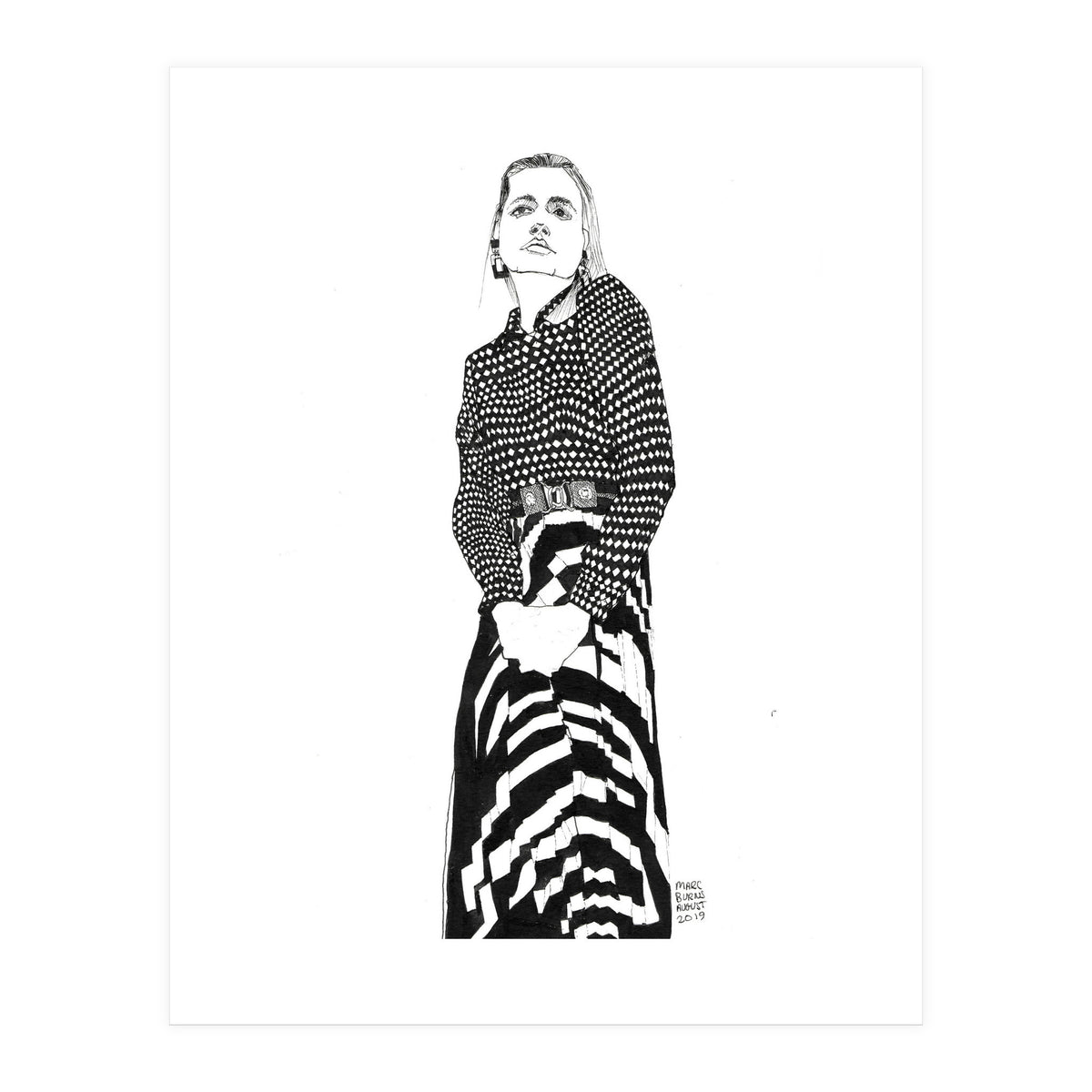Untitled #40 - Woman in striped skirt (Print Only)