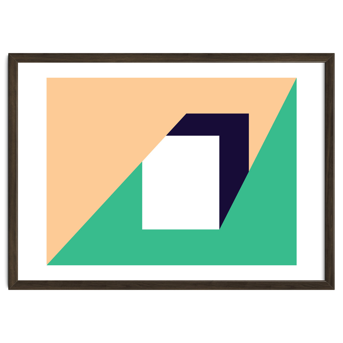 Geometric Shapes No. 61 - pink, green & dark blue