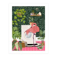 Flamingo in Jungle Laundry Room (Print Only)