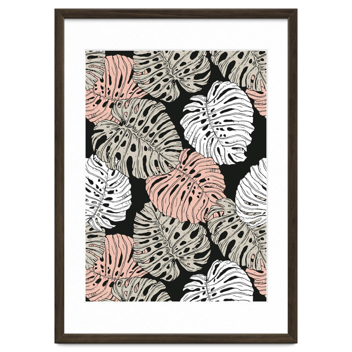 Monstera in the darkness of the jungle