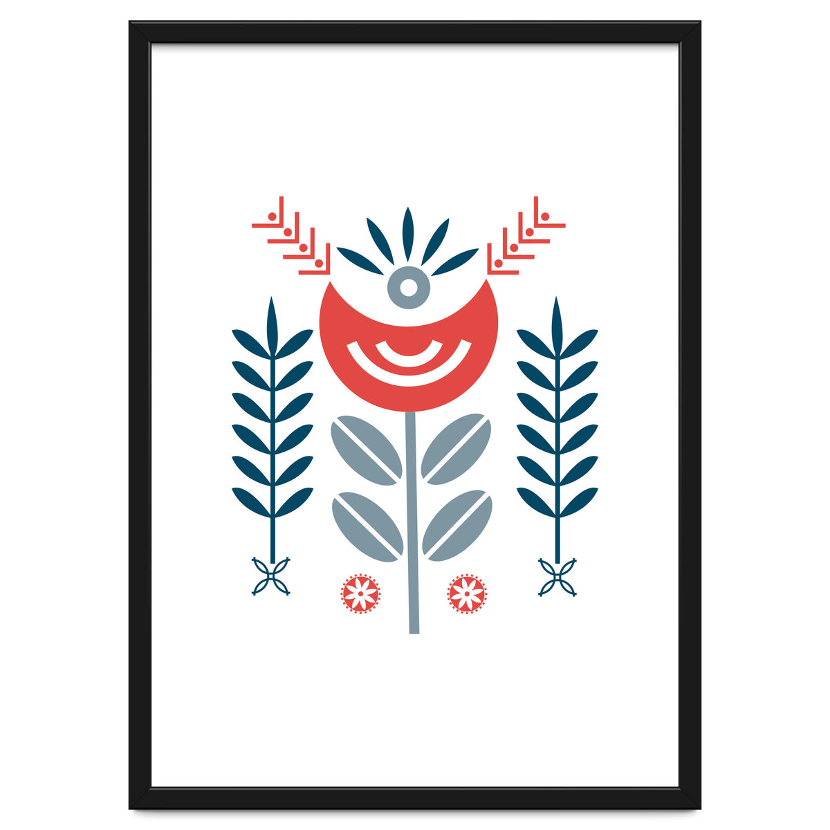 Scandi Folk Flower Pattern