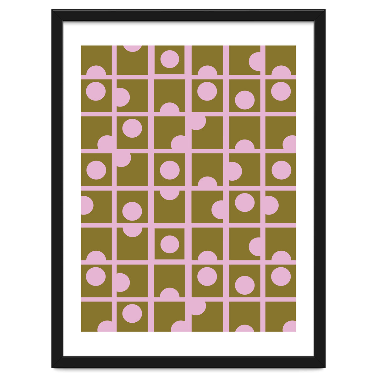 Pink Retro Circles Pattern