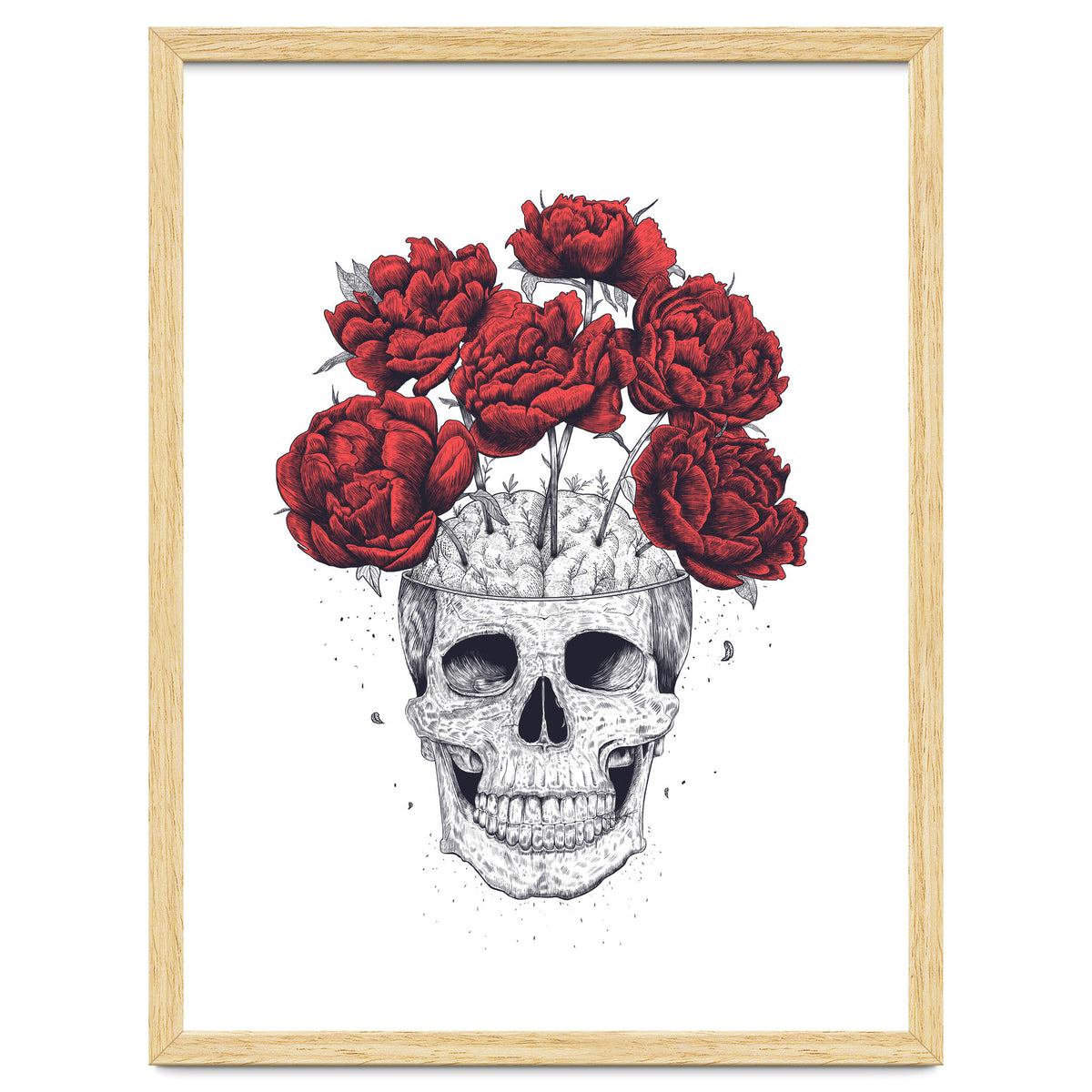 Skull With Peonies