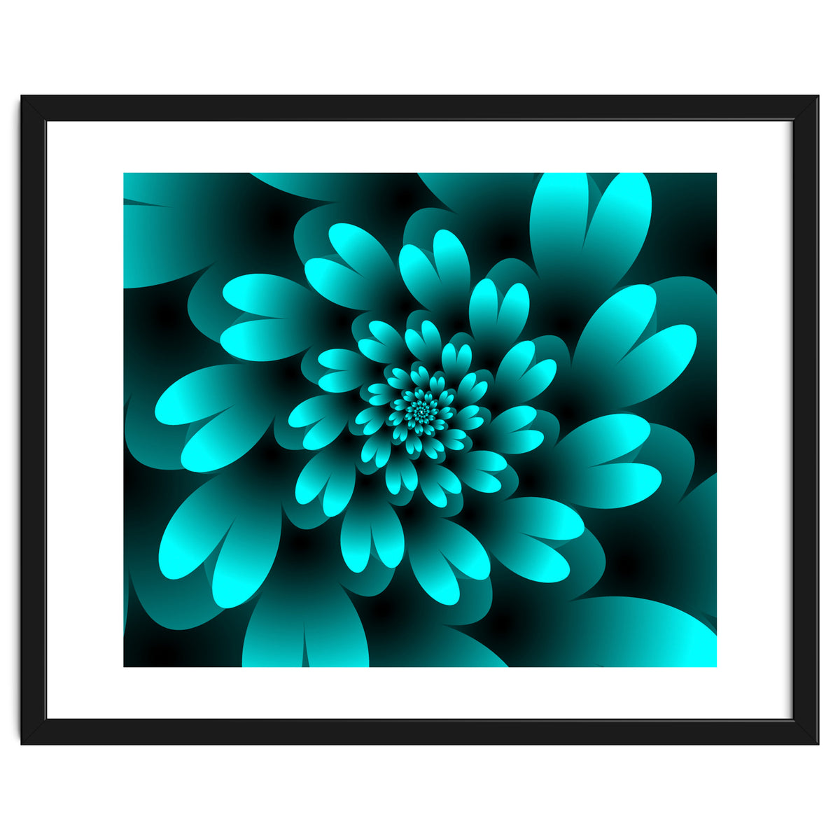 Turquoise Floral Satin Art