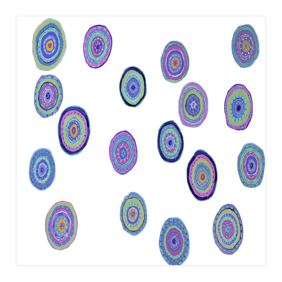 Orbs Dance (white) (Print Only)