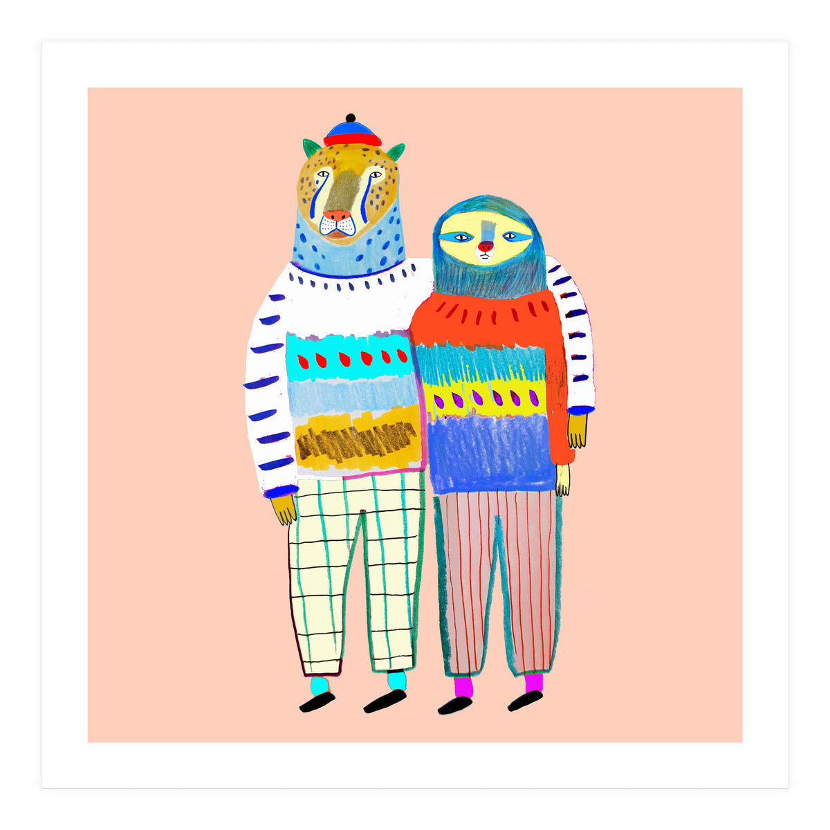 Leopard and Sloth Friends (Print Only)