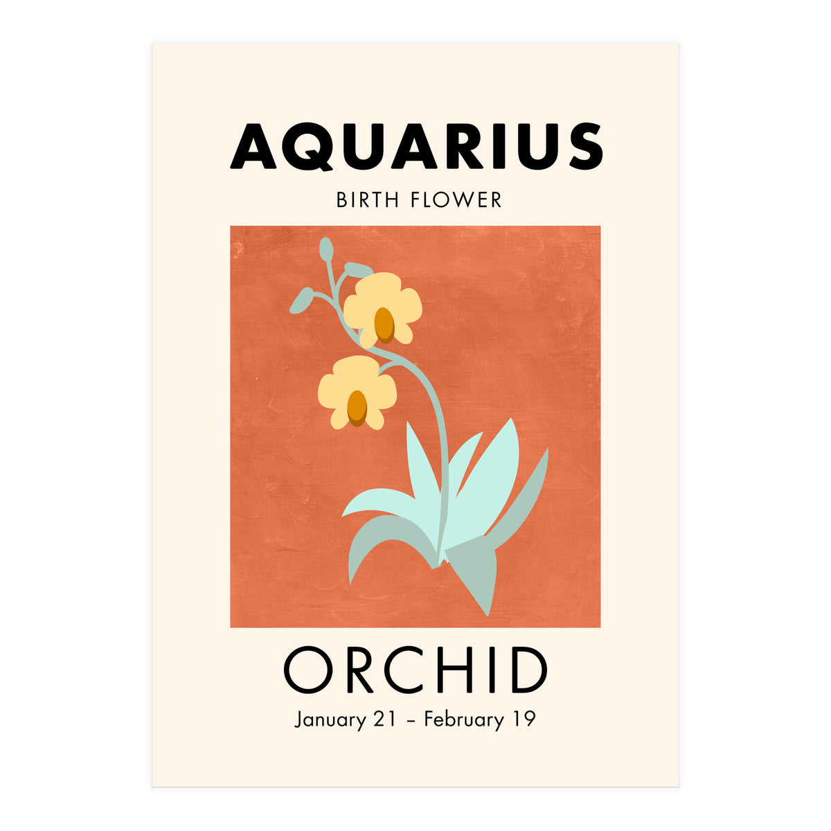 Aquarius Birth Flower Orchid (Print Only)