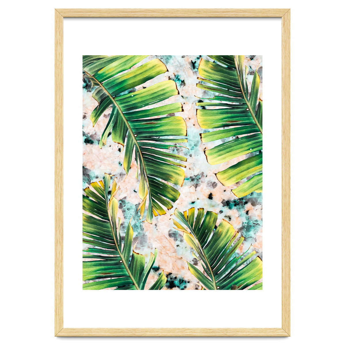 Palm leaf on marble 02