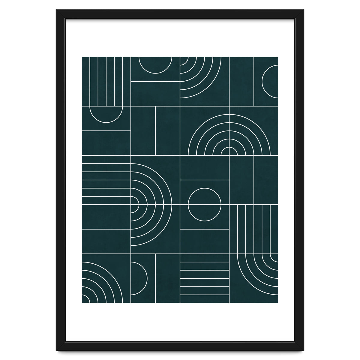 My Favorite Geometric Patterns No.26 - Green Tinted Navy Blue