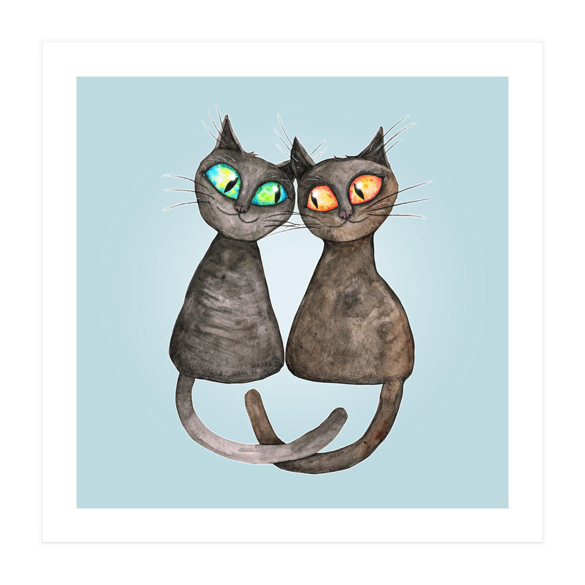 Two cute loving cats (Print Only)