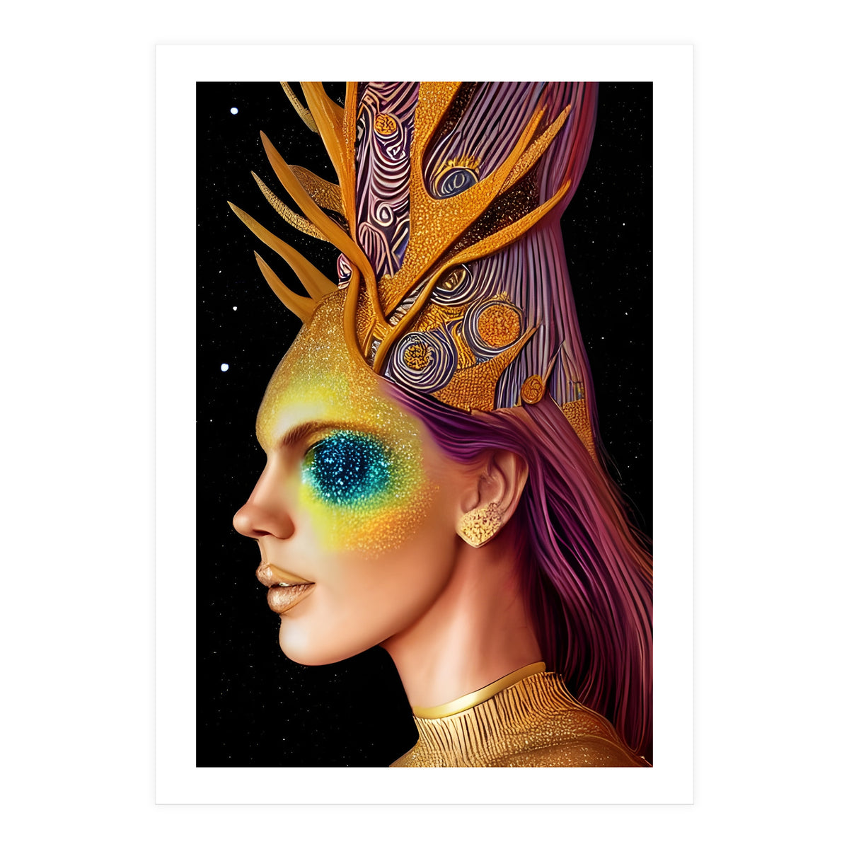 All That Glitters - Cosmic Goddess Portrait (Print Only)