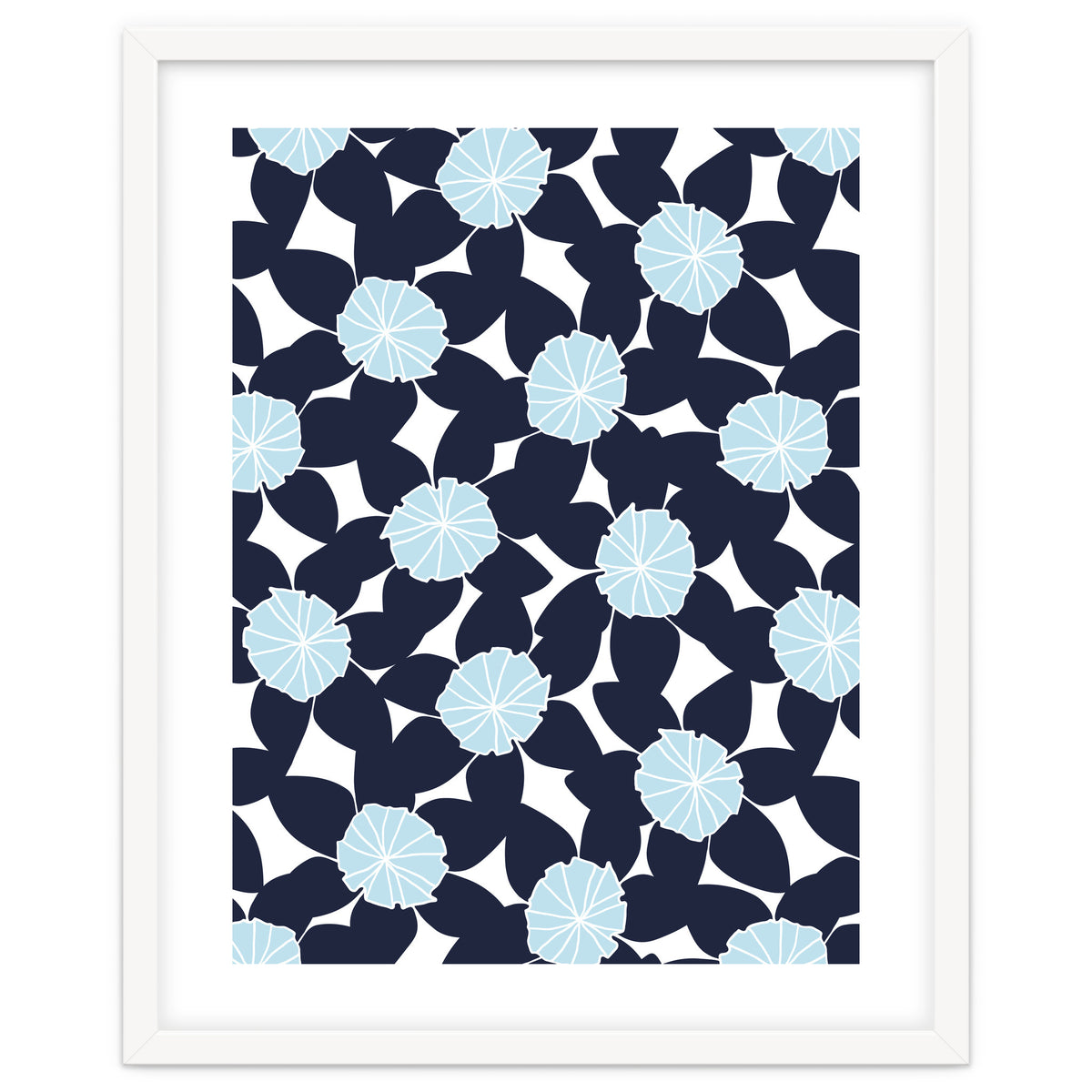 Pastel Blue Abstract Flower Pattern