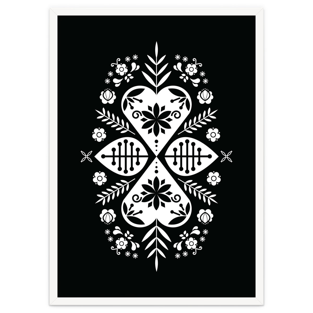 Scandinavian Folk Pattern Monochrome 01