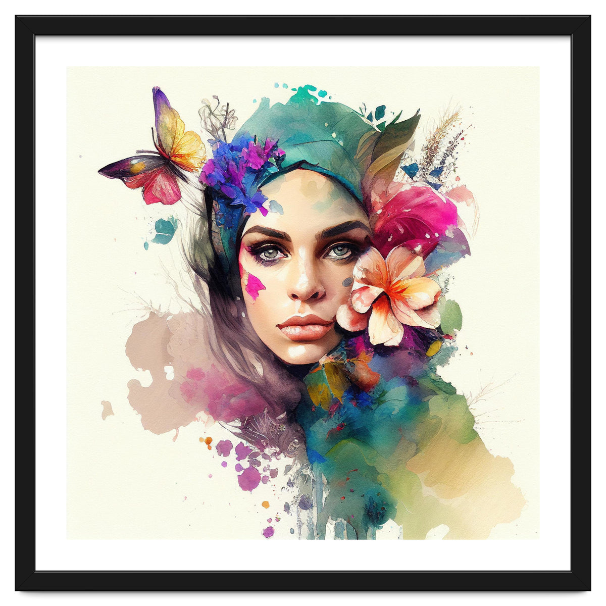 Watercolor Floral Arabian Woman #10