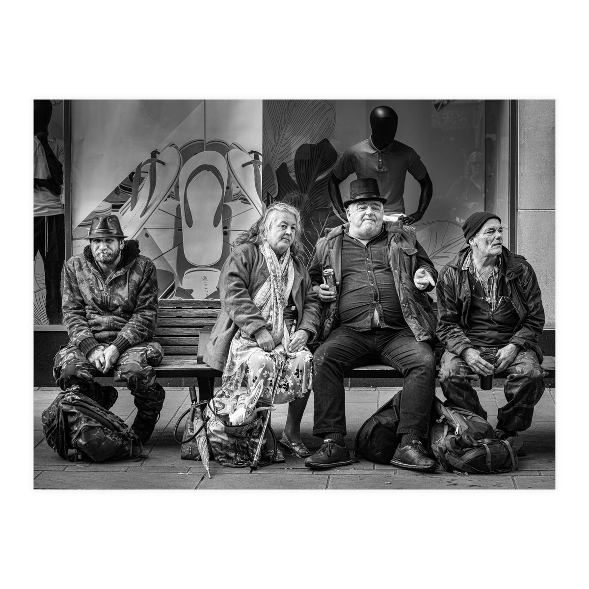 Three plus one locals at the Hat Fair (Print Only)