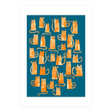 Ginger Cats Teal (Print Only) thumbnail