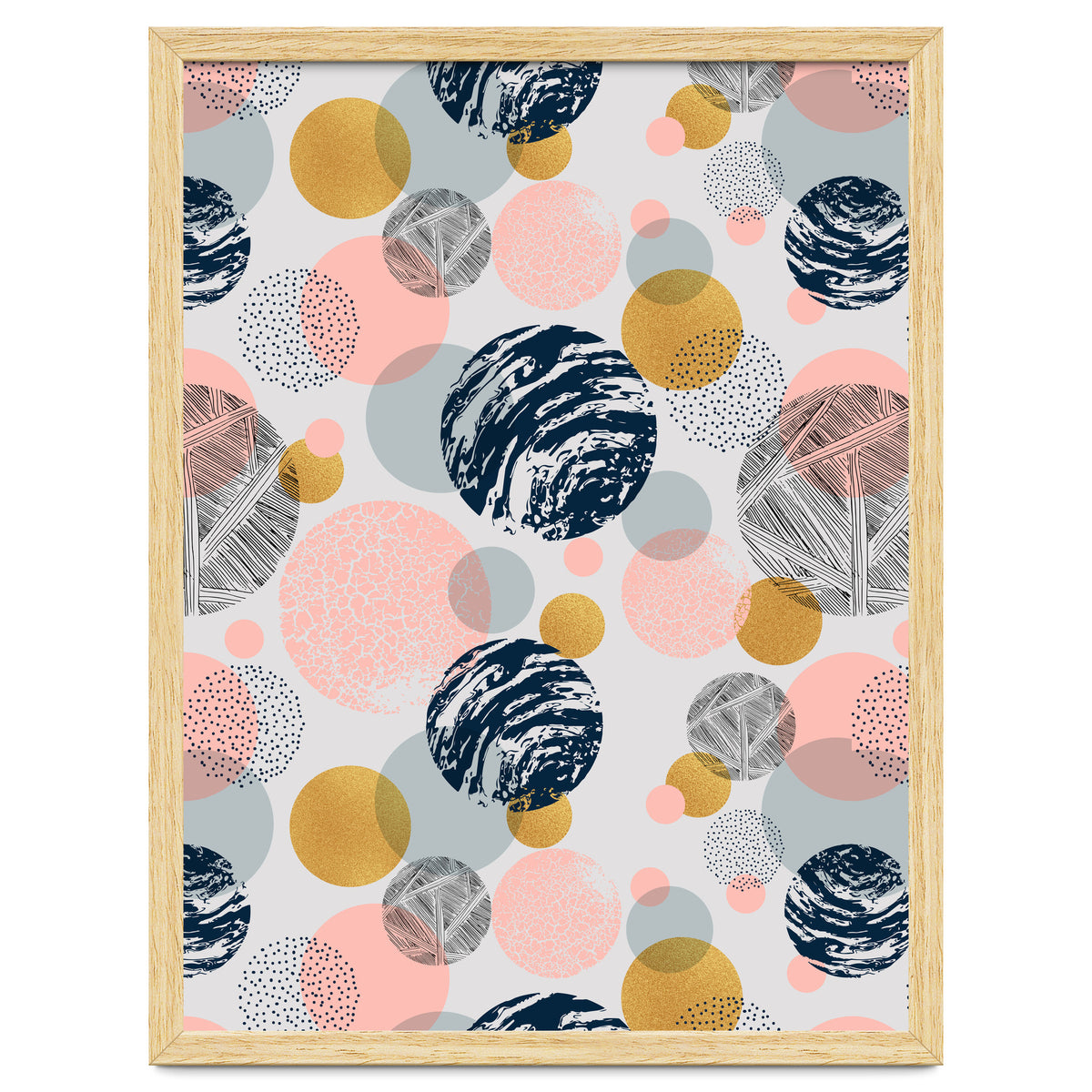 Pattern of abstract textured circles