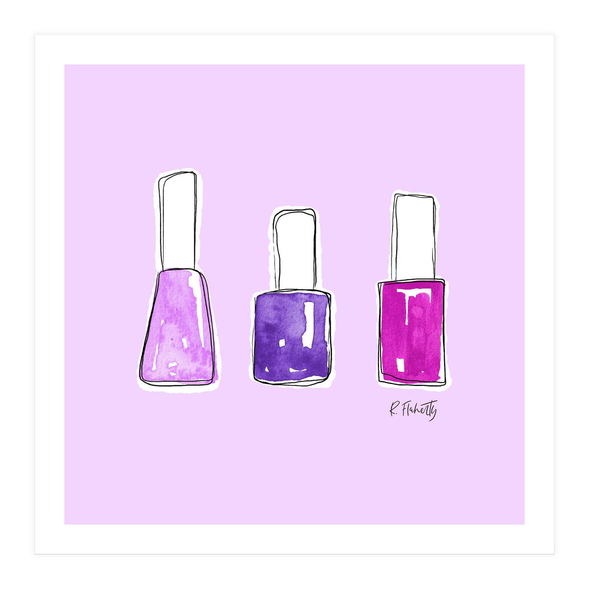 Nail Polish Watercolour | Purple (Print Only)