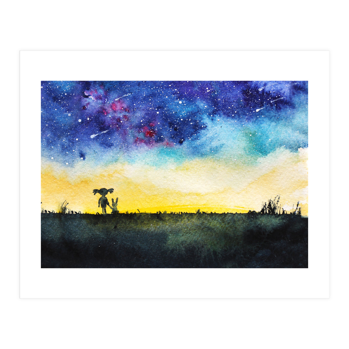 Baby girl's wishes || watercolor for nursery, kids room (Print Only)