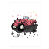 Vintage pink car sketch (Print Only) thumbnail
