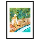 The Wild Side, Human & Nature Connection, Woman With Cheetah Cat, Tiger Painting thumbnail