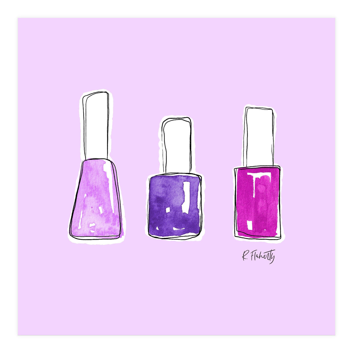 Nail Polish Watercolour | Purple (Print Only)