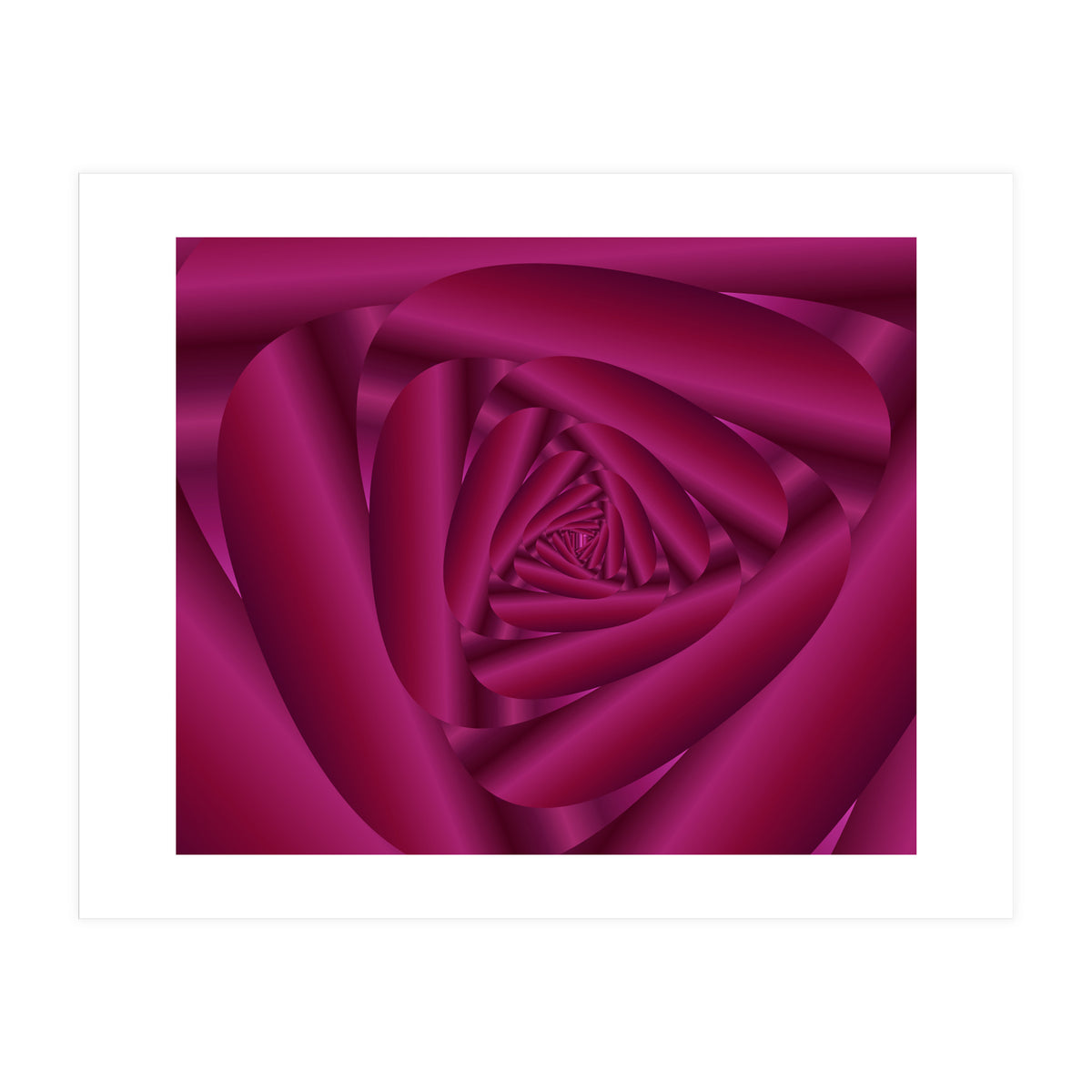 Pink Color Rose Swirl Art (Print Only)
