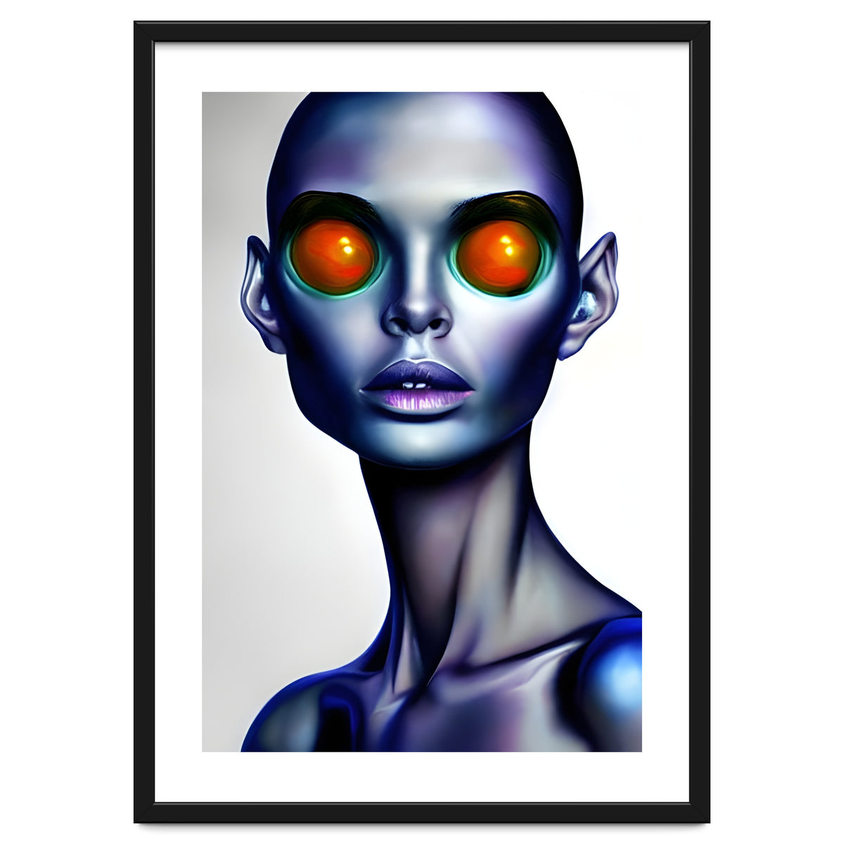 Strange Alien Woman Portrait Face AI Art