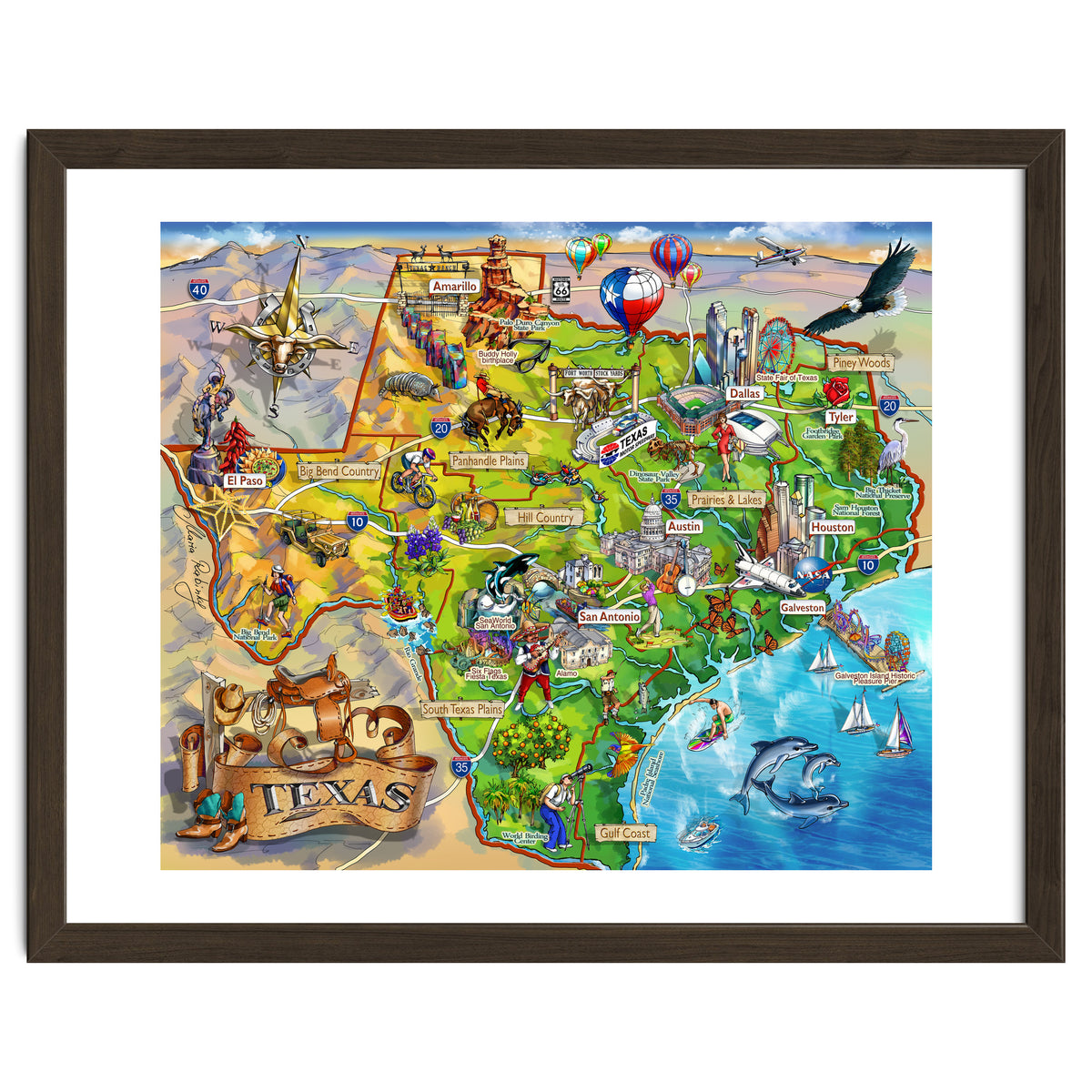 Texas Illustrated Map