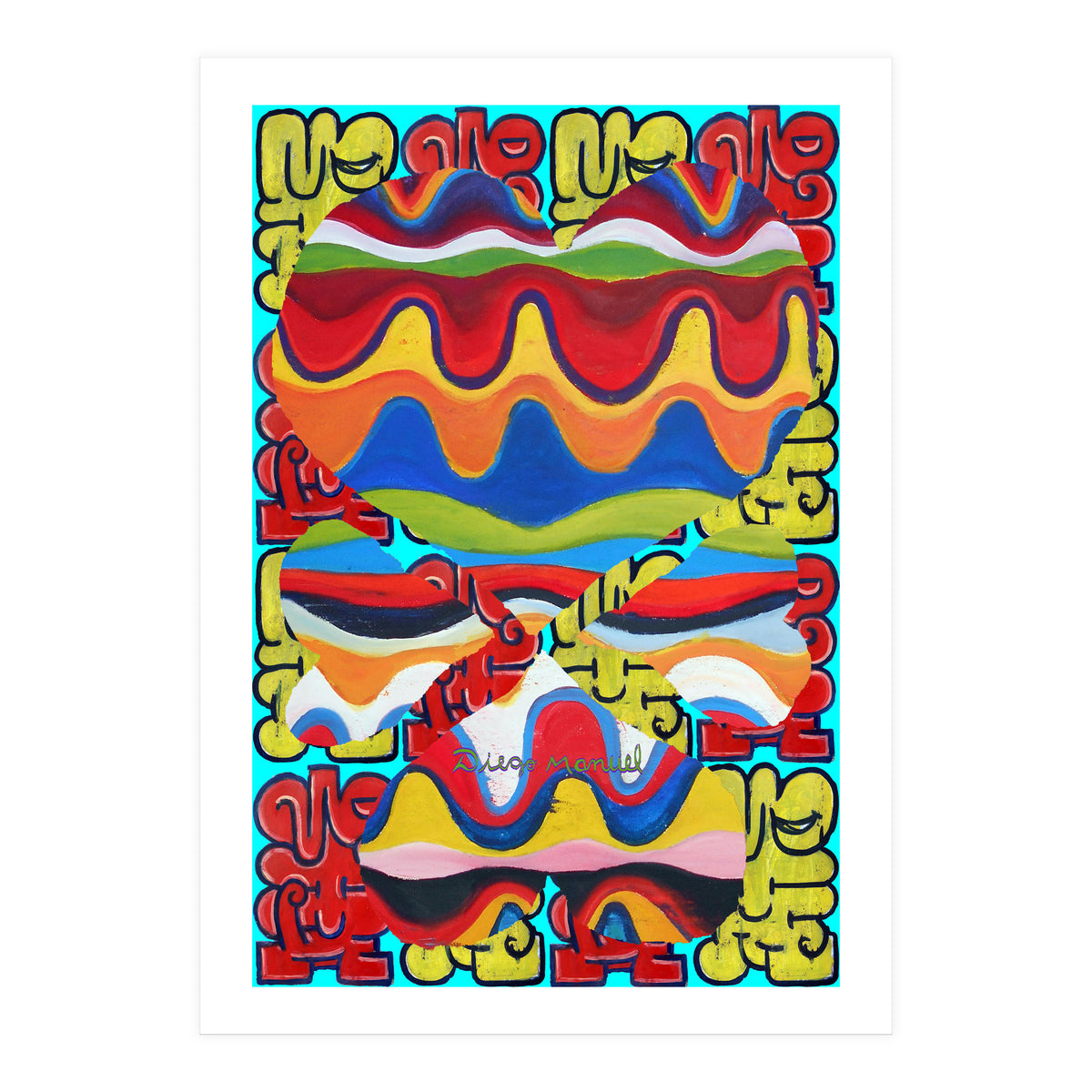 4 Corazones Tapiz 6 (Print Only)