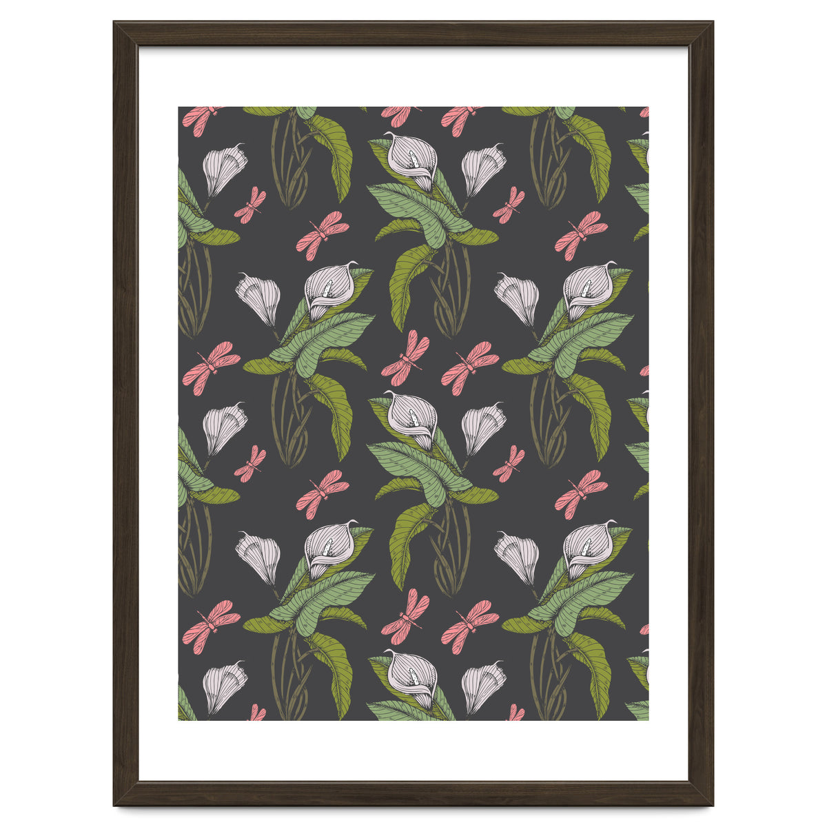 Hand drawn floral dark - 03