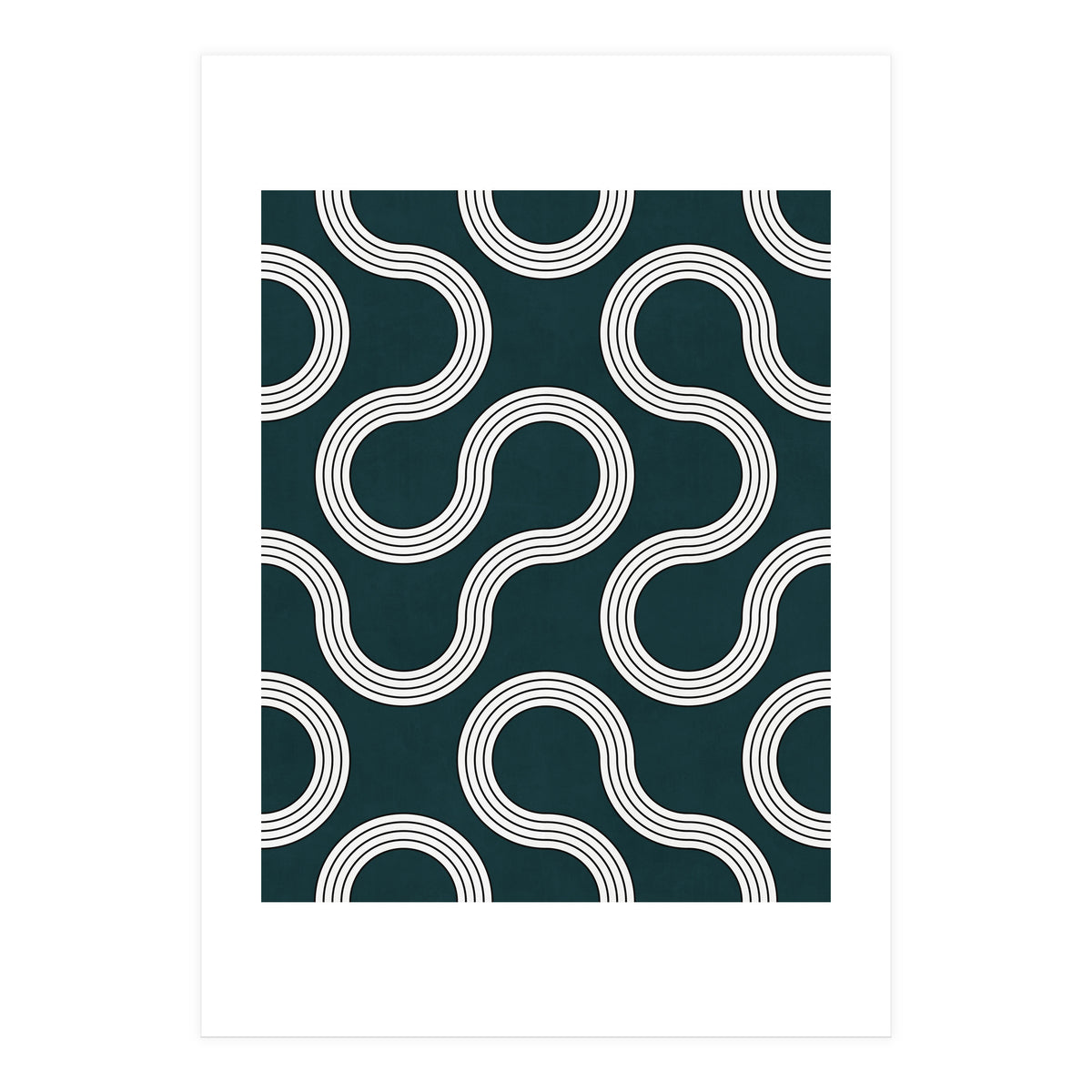 My Favorite Geometric Patterns No.35 - Green Tinted Navy Blue (Print Only)