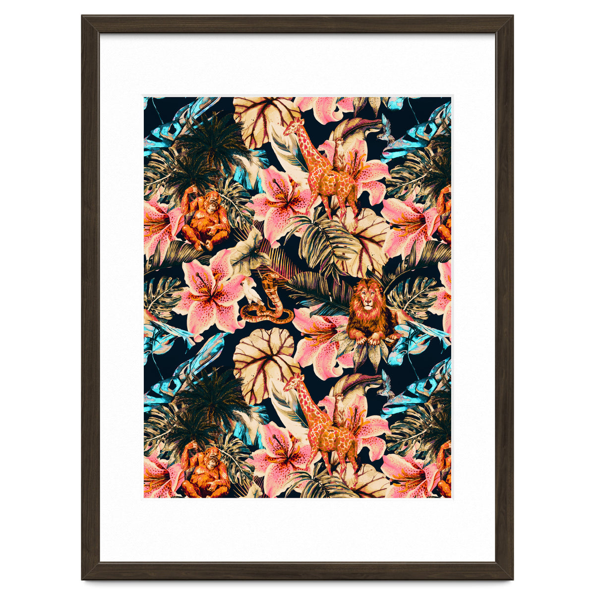 Wild animals in the dark of the jungle 02