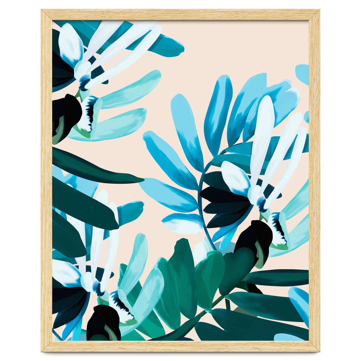 Large bluish botanical leaves