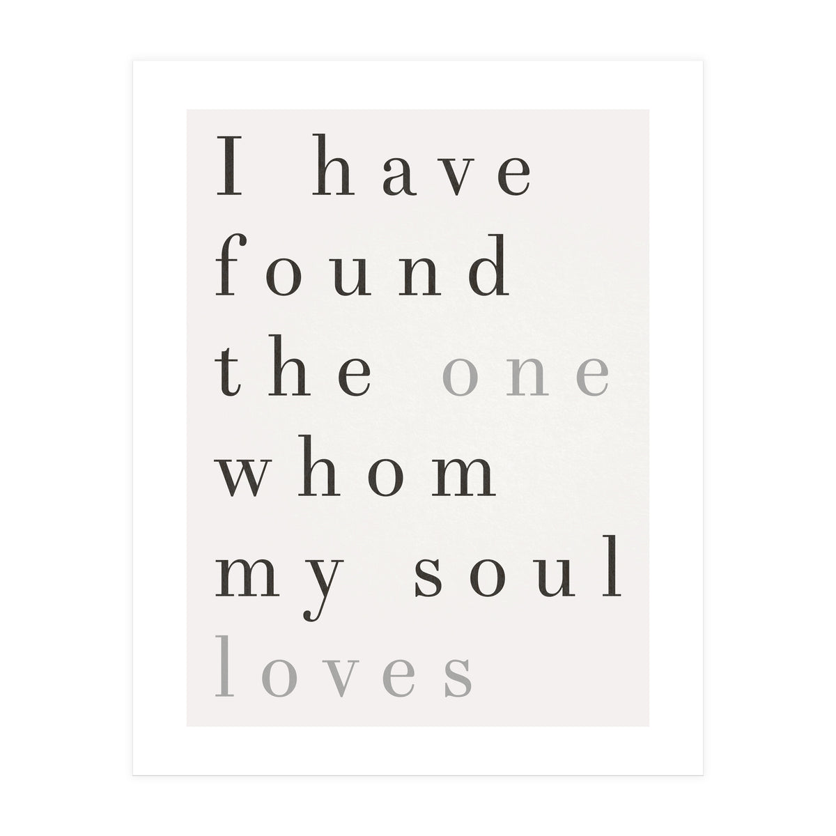 The One My Soul Loves, White (Print Only)