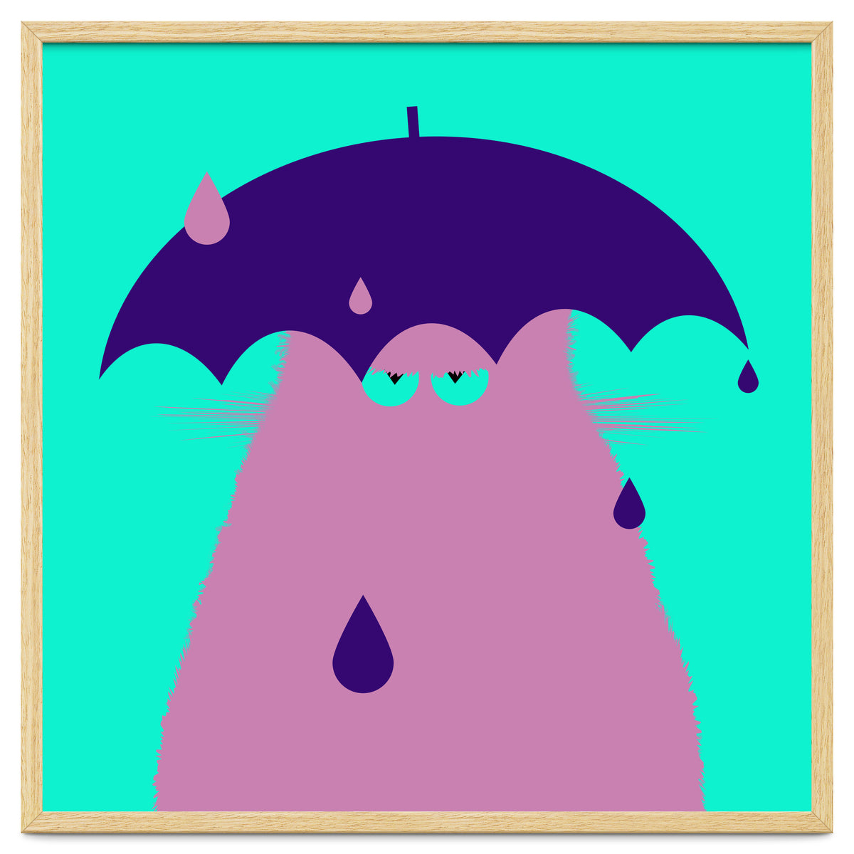 Lilac Cat With Umbrella