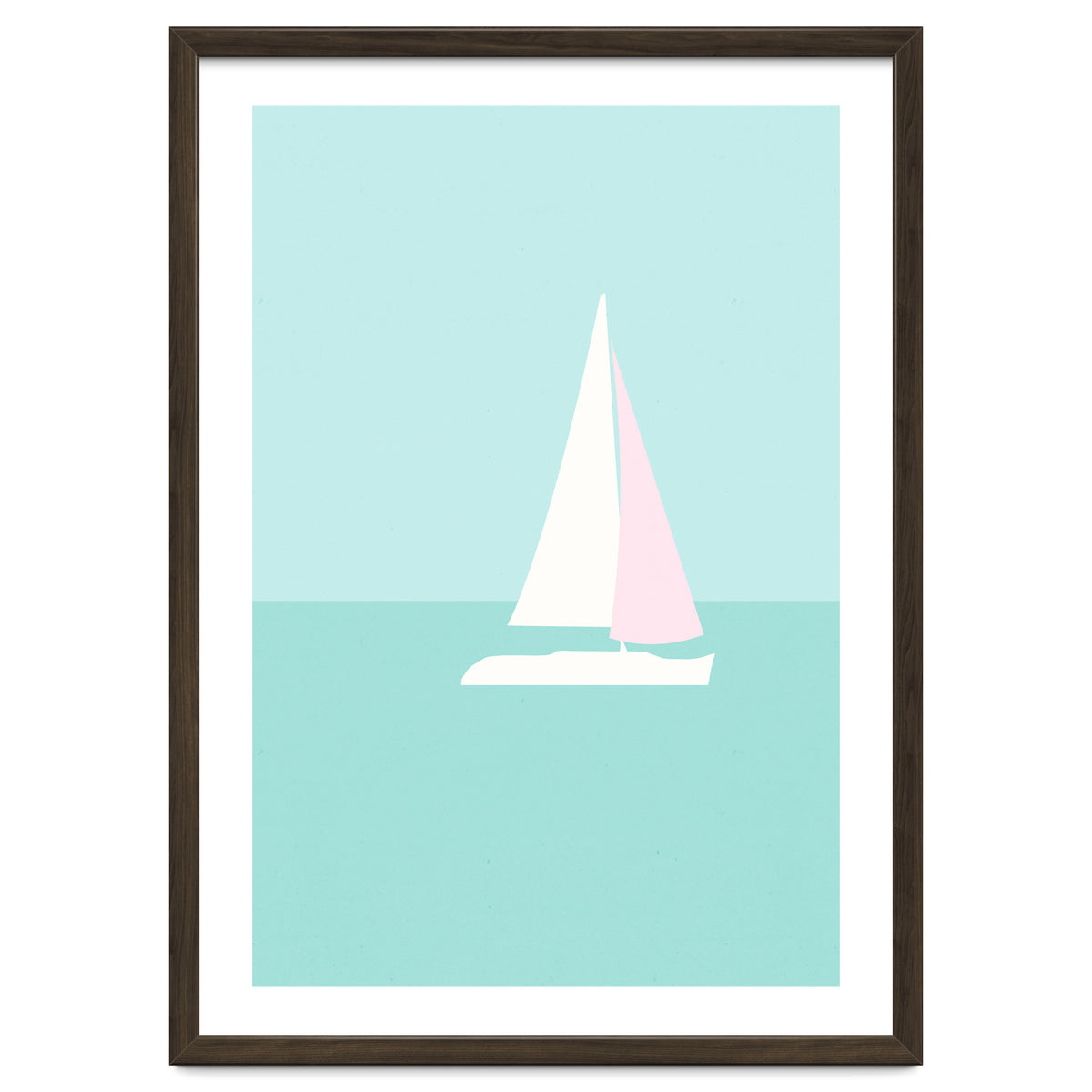 Minimal Sailboat - Turquoise Coast