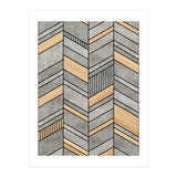 Abstract Chevron Pattern - Concrete and Wood (Print Only) thumbnail