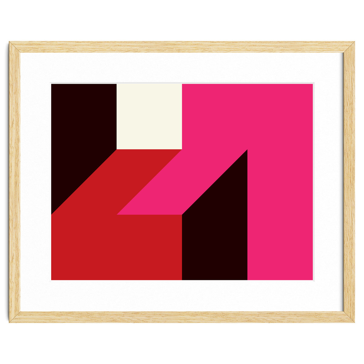 Geometric Shapes No. 62 - red, magenta & black