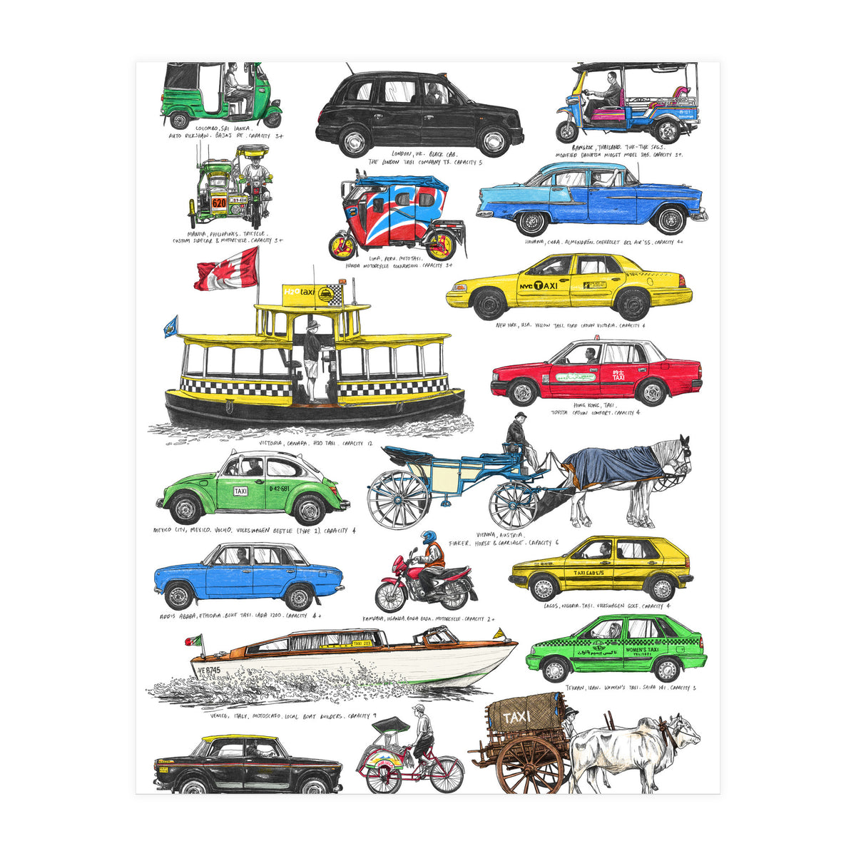 Taxis Of The World (Print Only)