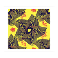 Black flowers on yellow background. (Print Only)