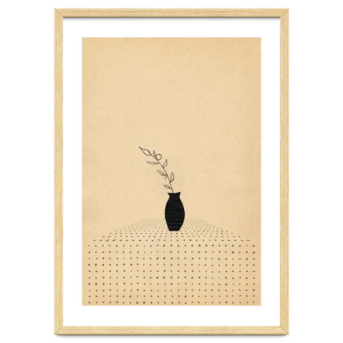 Abstract still life, vase and plant