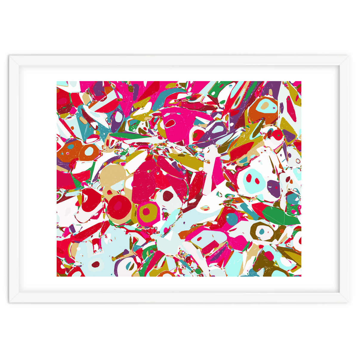 Abstract Emotion, Modern Contemporary Shapes, digital Painting, Eclectic Pop of Color Bohemian Illustration