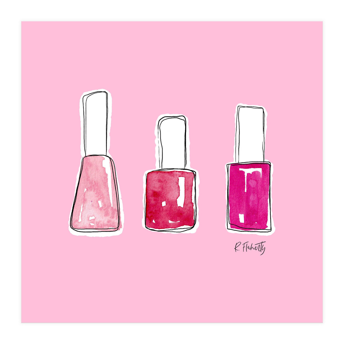 Nail Polish Watercolour | Pink (Print Only)