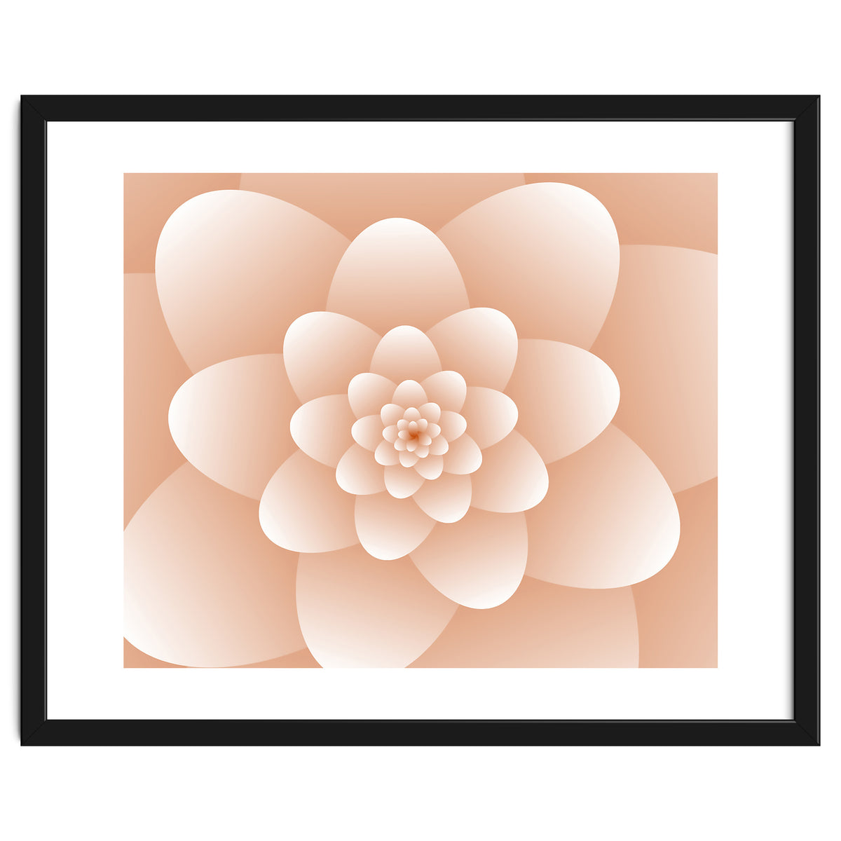 3d Abstract Orange Floral Spiral